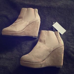 Tan suede ankle boots