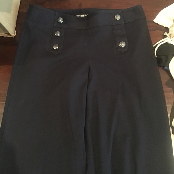 Wide leg Express navy dress pants size 4