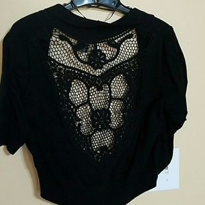 Crocheted crop cardigan