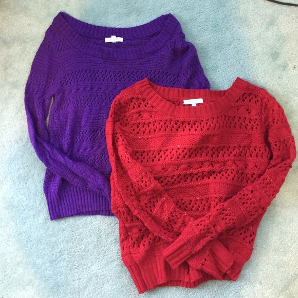 Two Delias Knit Sweaters