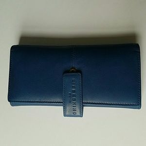 NWOT Liebeskind leather cobalt blue trifold wallet
