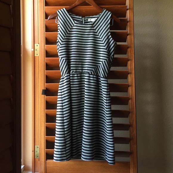 Black and white zip up dress