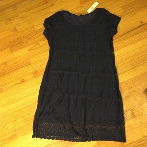 NWT Navy blue eyelet dress