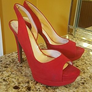 Jessica Simpson peep toe sling back pumps