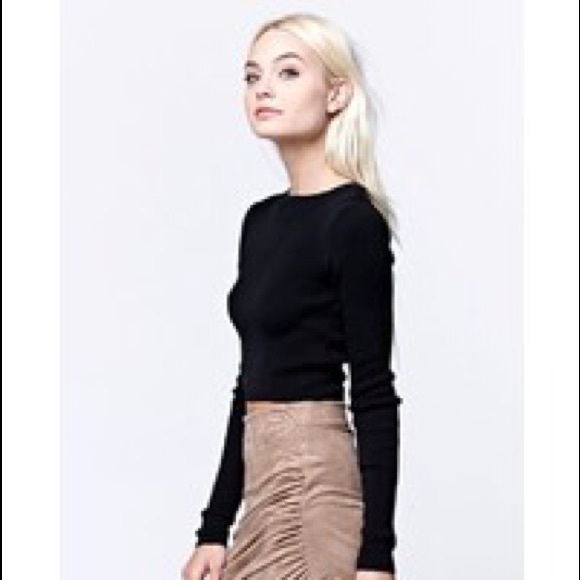 LA hearts ribbed cropped sweater