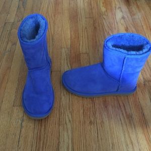 A pair of blue UGG boots