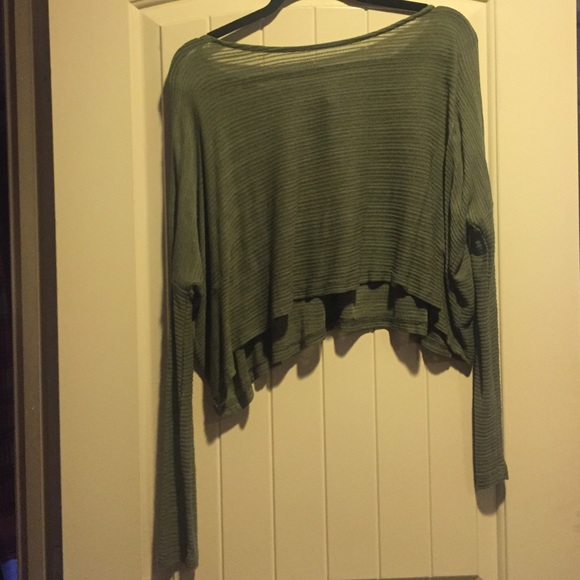 Green long sleeve mini crop - Picture 3 of 4
