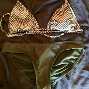 Olive green Old Navy triangle bikini