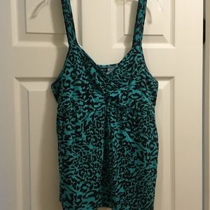 Women's green and black animal print tank