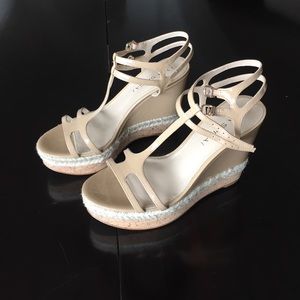 Nude Via Spiga Espadrille Wedges