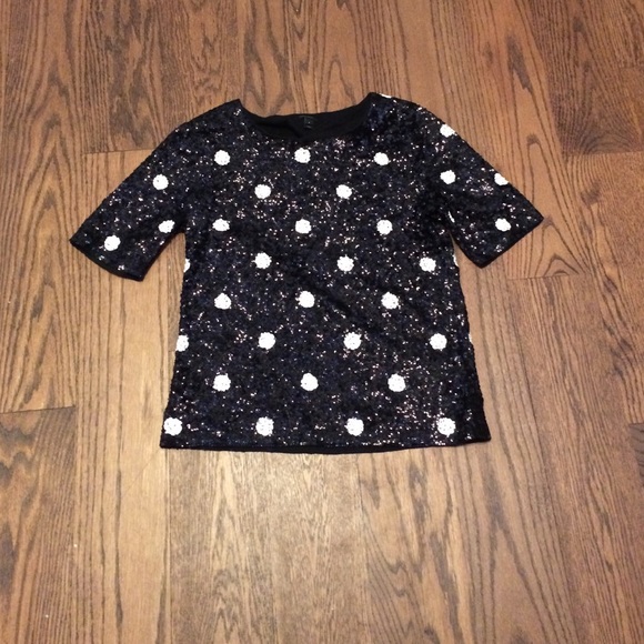 Sequin crew blouse