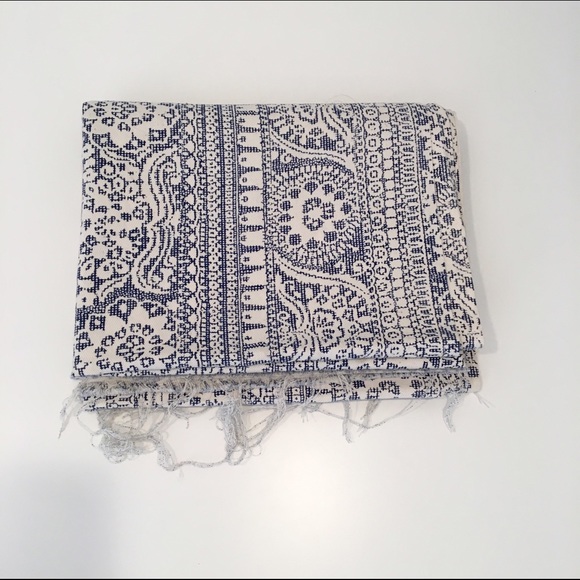 Moroccan style blue&white patterned canvas fabric