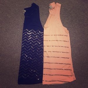 2-Piece Vanity Sequins Tanks