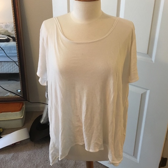 Brandy Melville White Cut Open Back T shirt