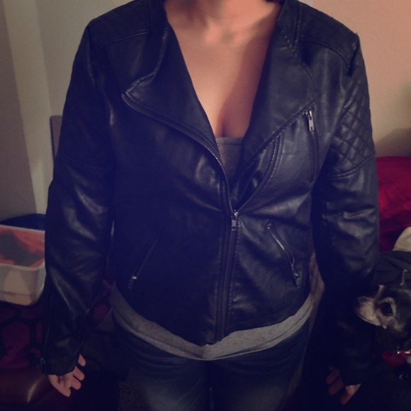 Black Moto zipper jacket