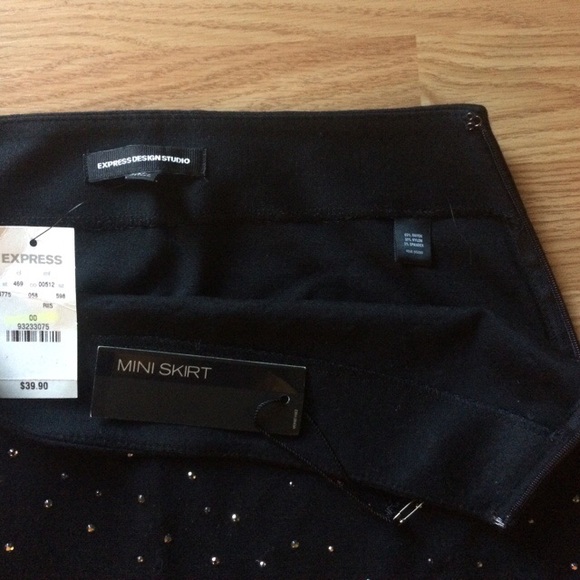 NWT Express Jeweled black mini skirt - Picture 2 of 3