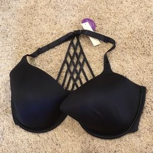 Women's black racer back bra