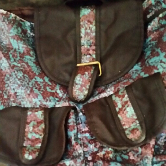Sequin backpack purse