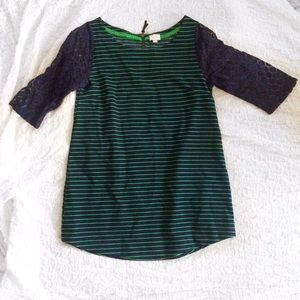 Anthropologie Striped and Lace Dress