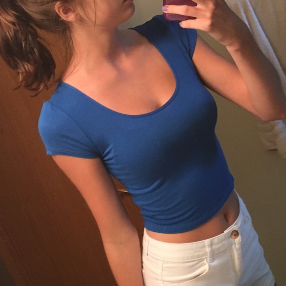 Blue crop tee