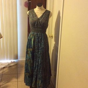 Teal&Gray Sleeveless flowy Maxi Dress plus size