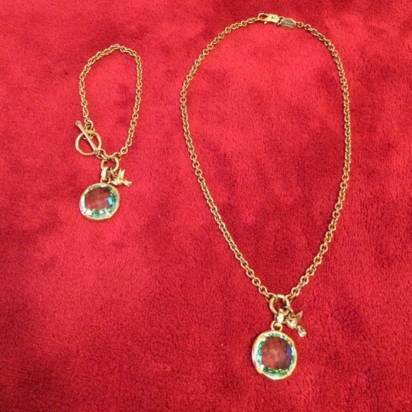 Juicy Couture Gold Necklace and Bracelet Set
