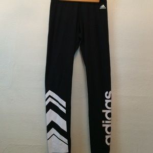 Adidas black leggings with design