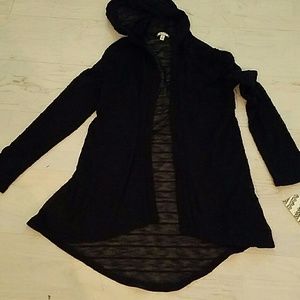 Medium Eye Shadow Black Crochet Trim Kimono