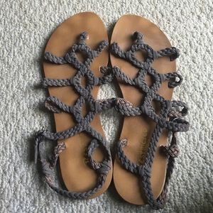 Women's braided strap flat sandals Size 10 Anthrop