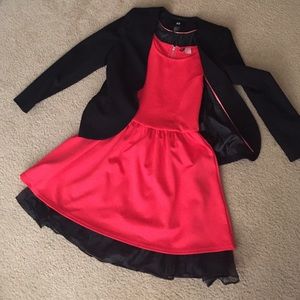 Blazer+skater dress+underskirt combo