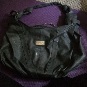 Grey / gray shoulder hobo style handbag