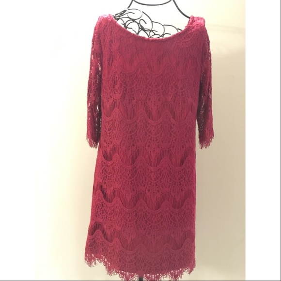 Burgundy lace dress