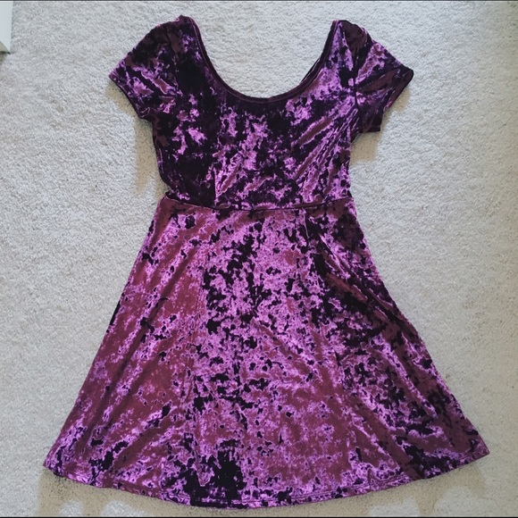 Crushed Velvet Skater Dress