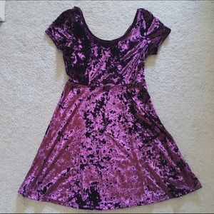 Crushed Velvet Skater Dress