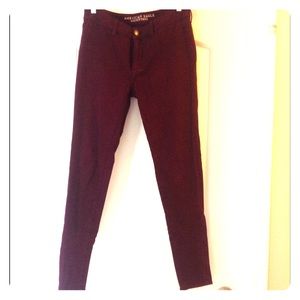 Merlot American Eagle Skinny Super Stretch Pant 10