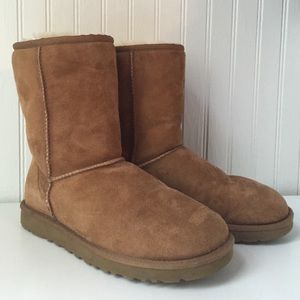 Short, tan Ugg boots