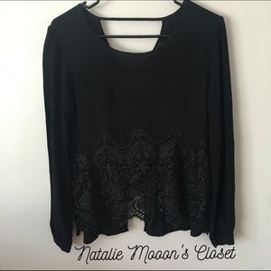 Black long sleeve with open back NWOT