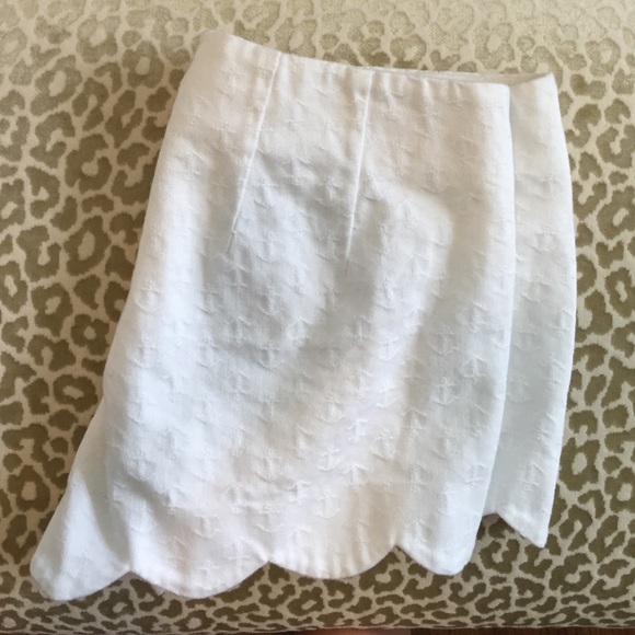 Lilly Pulitzer Scalloped Anchor Print White Shorts