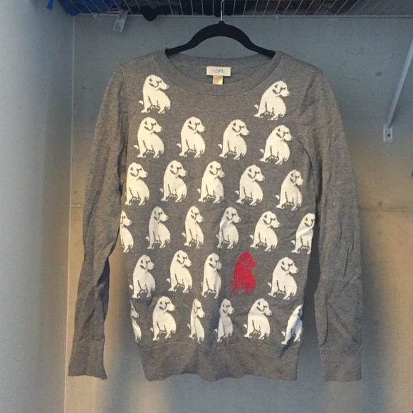 LOFT cute sweater with dog print!