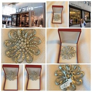 Anne Taylor Loft Pin/Brooch Diamond Cz and Silver