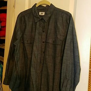 Old Navy Blouse Dark Chambray