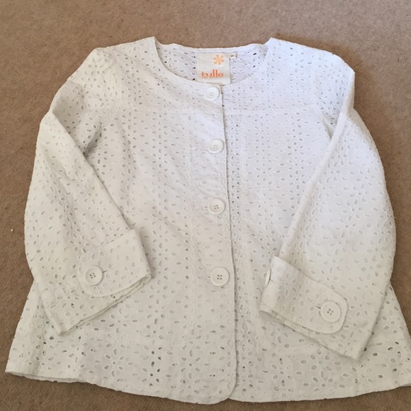 WHITE EYELET JACKET - size S