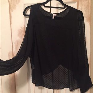 BCBG black long sleeve top
