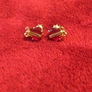 Juicy Couture Red Heart Stone Banner Earrings SOLD