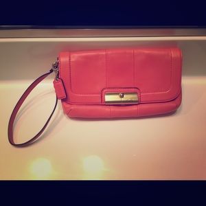 Coach wristlet, coral
