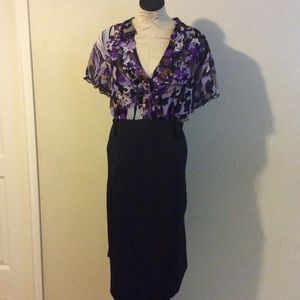 Purple&Black short sleeve dress In good condition