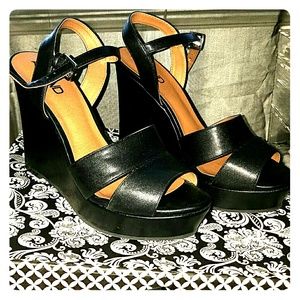 Leather Wedges NWT