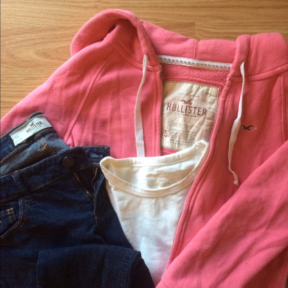 Pink Hollister hooded jacket - Picture 1 of 3
