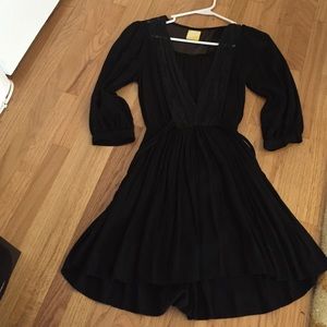 Black lace wrap dress