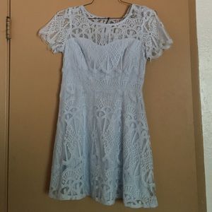 blue lace dress
